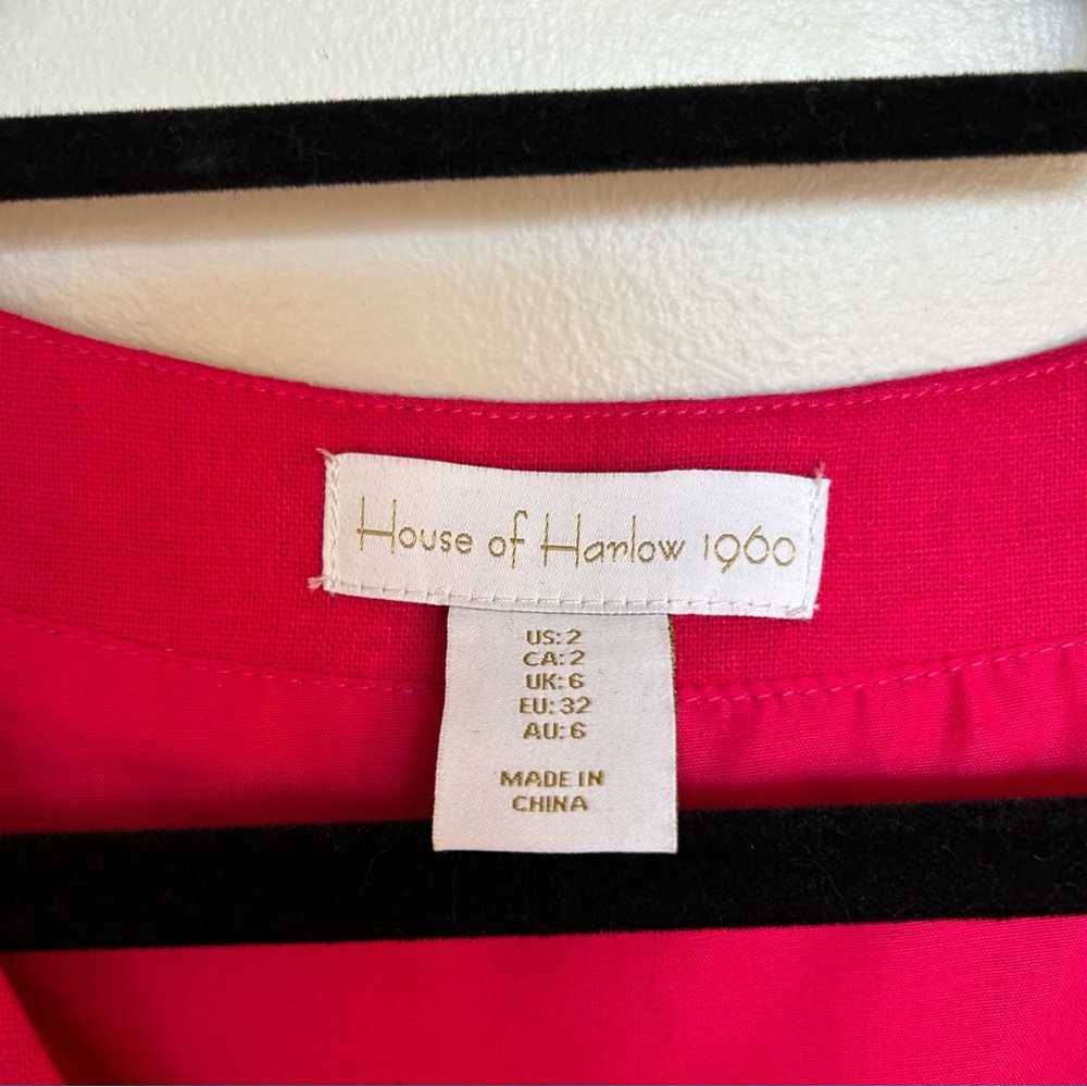 House of Harlow 1960 x Revolve Pink Linen Blend, Corset Bodice Dress - Picture 5 of 6